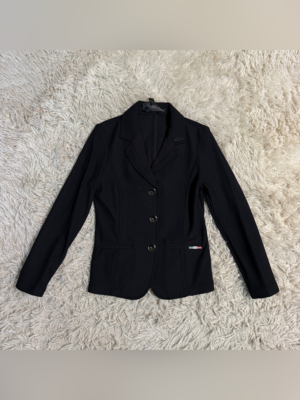 Child’s Size 7-8 Years Black Alessandro Albanese Mesh Horseback Riding Show Coat